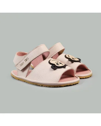 Sandale Barefoot din piele naturala, Kiko, Roz, Roz pal