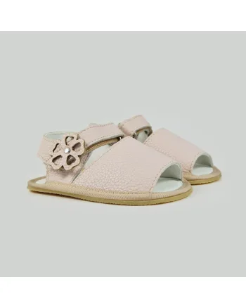 Sandale Barefoot din piele naturala, Violet, Roz, Roz pal