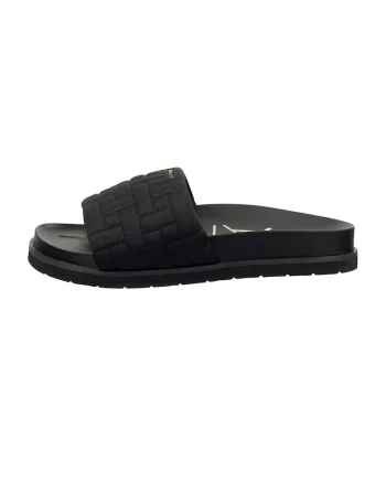 Papuci de piele cu garnituri cusute Mardale, Negru