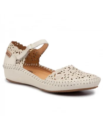 Pantofi Albi  perforati piele naturala 655-0906