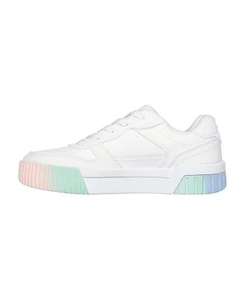 Pantofi sport Jade de piele ecologica cu platforma, Alb/Galben/Verde pal