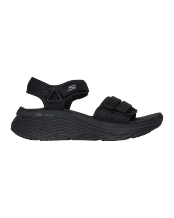 Sandale cu talpa plata si velcro, Negru