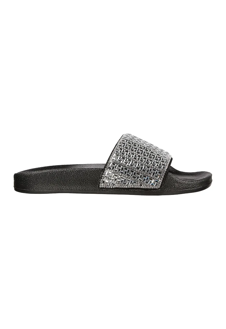Papuci stralucitori Pop Ups - New Spark, Negru/Argintiu