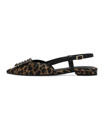 Pantofi slingback cu varf ascutit, Negru/Maro