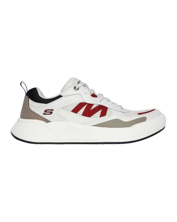 Pantofi sport din piele ecologica cu garnituri din piele intoarsa, Alb/Rosu inchis