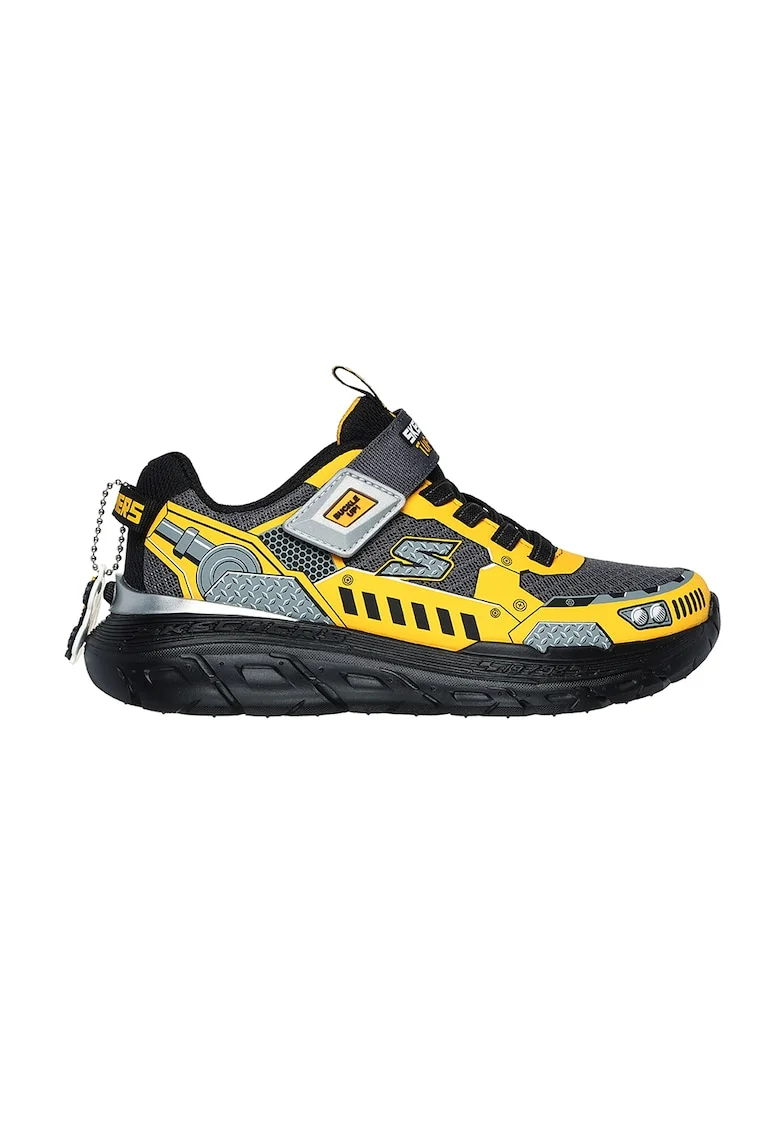 Pantofi sport cu velcro Skech Tracks, Galben/Gri carbune