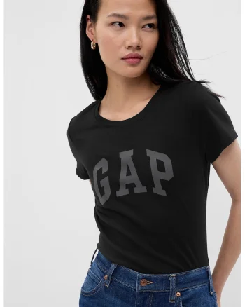 Tricou din bumbac cu logo, Negru/Gri antracit