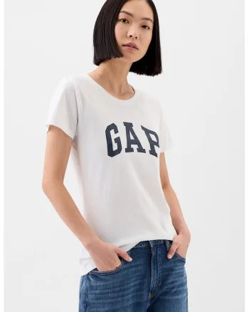Tricou din bumbac cu logo, Alb/Albastru ultramarin
