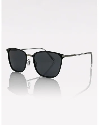 Ochelari de soare unisex cu lentile polarizate, Negru/Argintiu inchis
