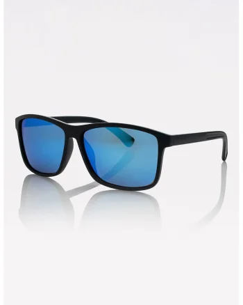 Ochelari de soare unisex cu lentile oglinda, Negru