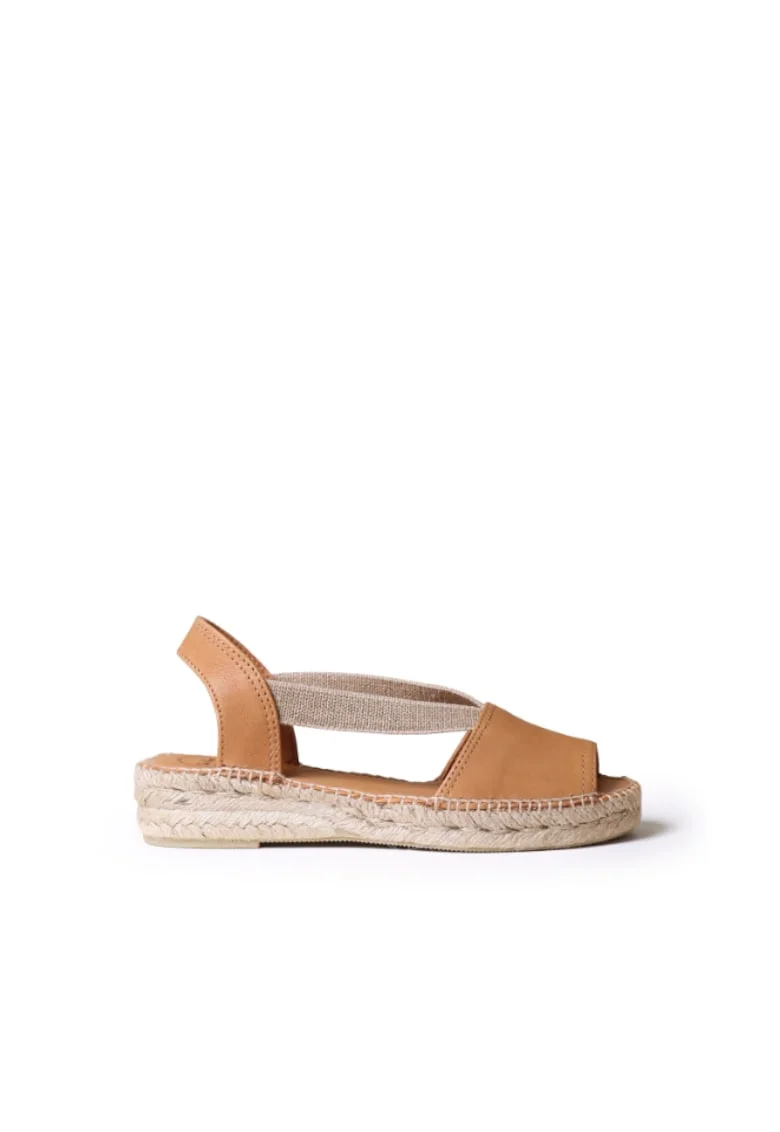 Espadrile din piele Etna,, Maro