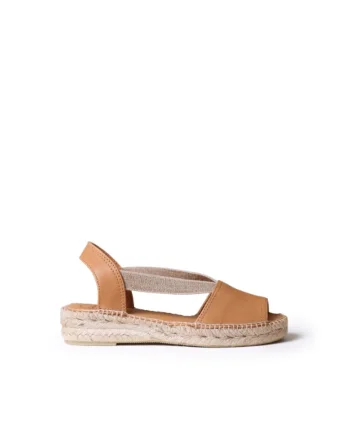 Espadrile din piele Etna,, Maro