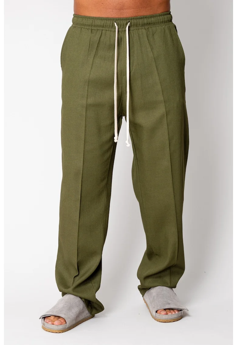 Pantaloni lung din IN cu snur Kaki 16855, Kaki