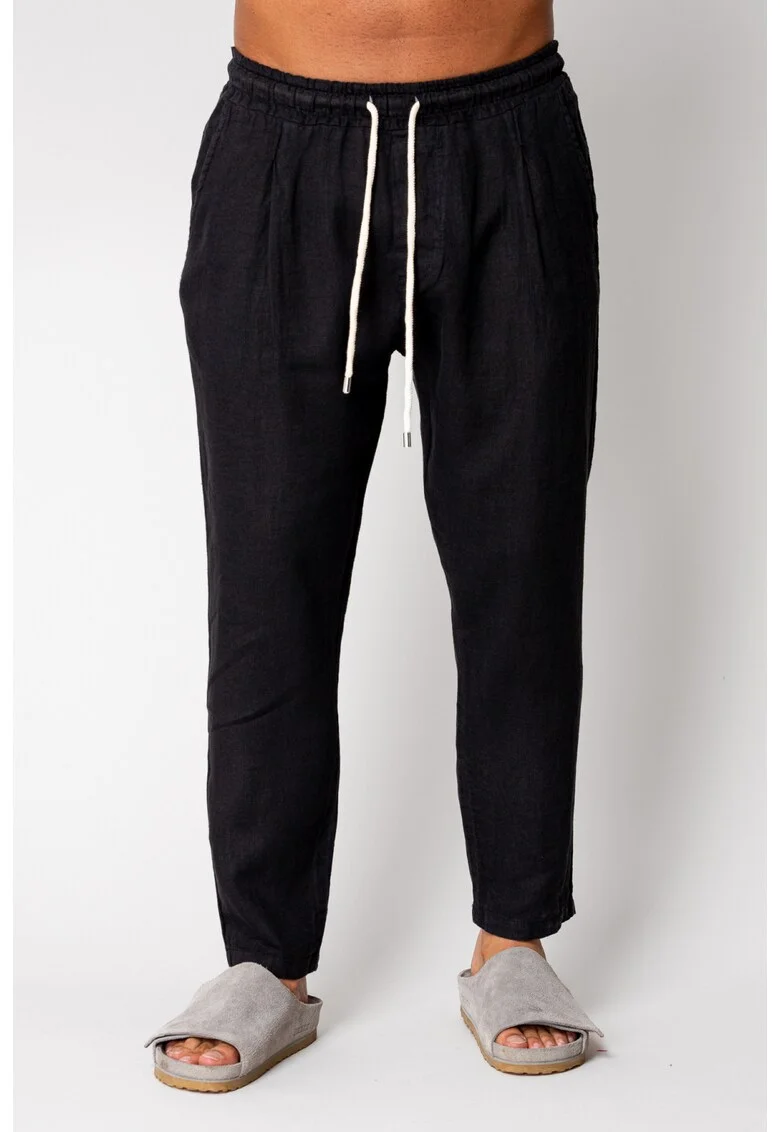 Pantaloni lung din IN cu snur Black I 17020, Negru