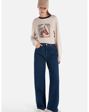 Pantaloni De Dama Albastru Regular Fit Cl1068703