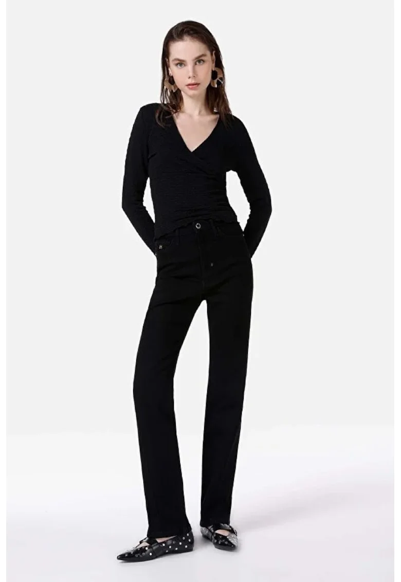 Pantaloni De Dama Negru Regular Fit 792 MILA CL1067205