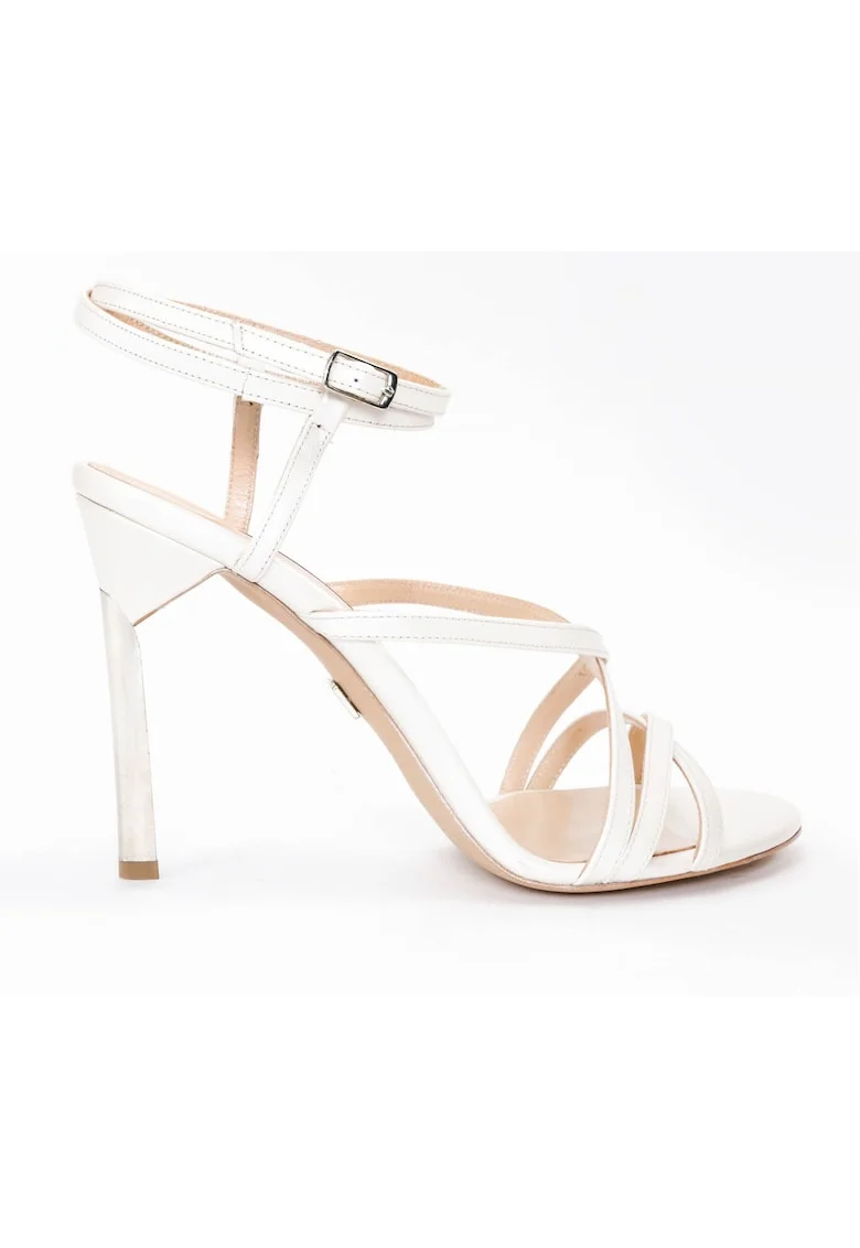 Sandale cu barete in X Marry, Ivoire