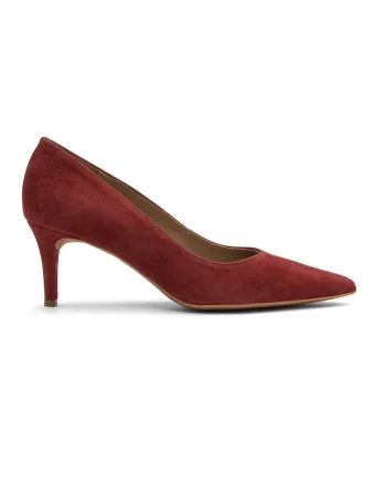 Pantofi de piele cu varf ascutit Joan, Visiniu