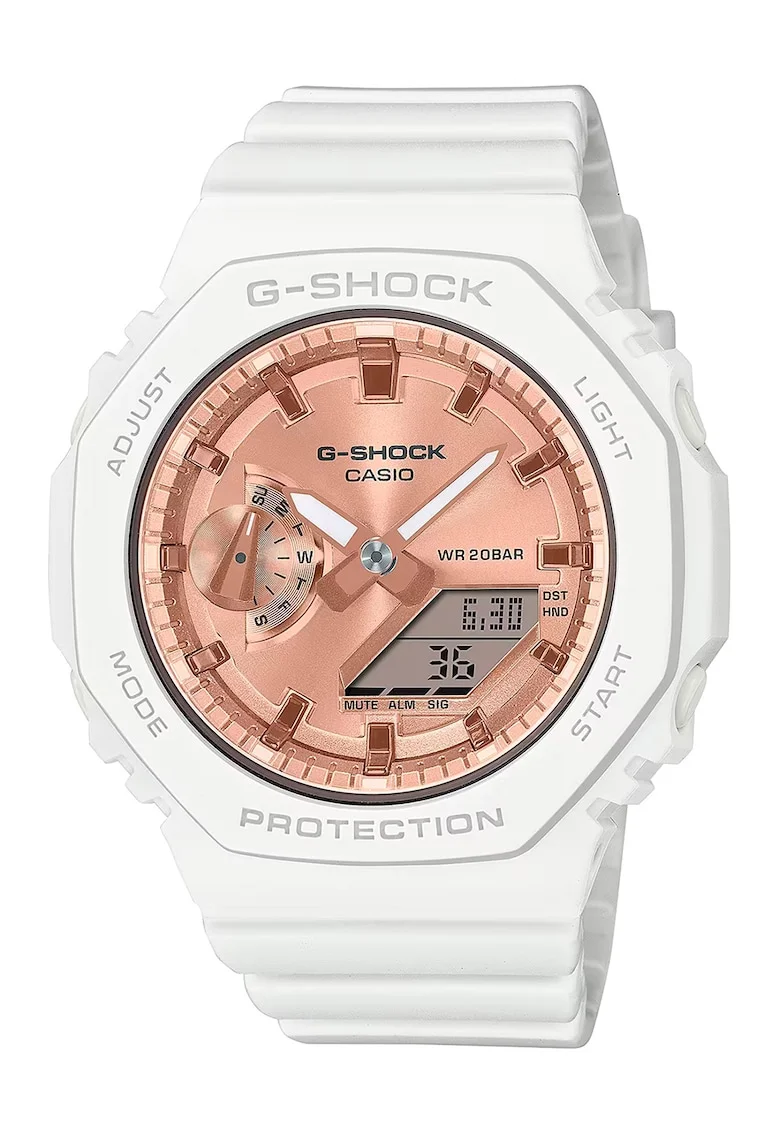 Ceas analog-digital G-Shock, Maro bronz/Alb optic
