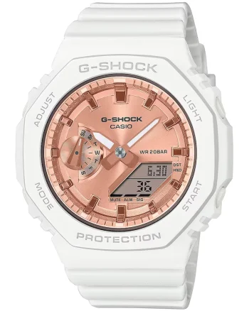 Ceas analog-digital G-Shock, Maro bronz/Alb optic