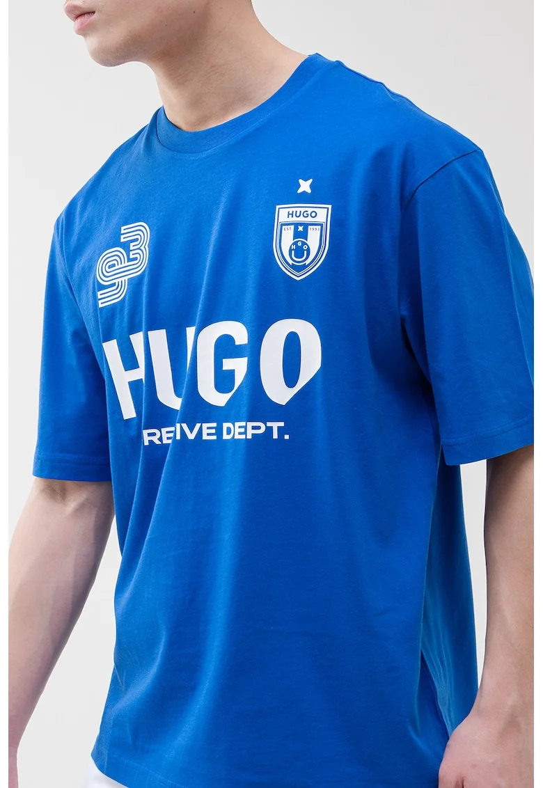 Tricou de bumbac cu imprimeu, Albastru royal