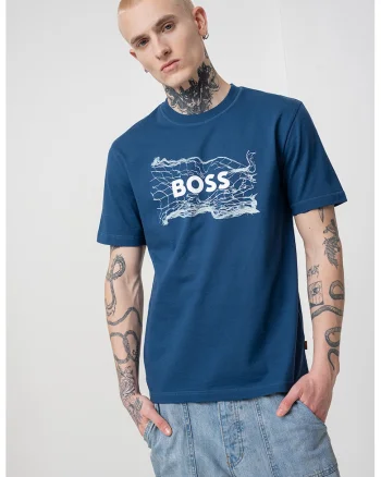 Tricou cu logo, Albastru