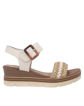 Sandale casual, dama,  D2L55-60 bej, piele ecologica D2L55-60, Bej