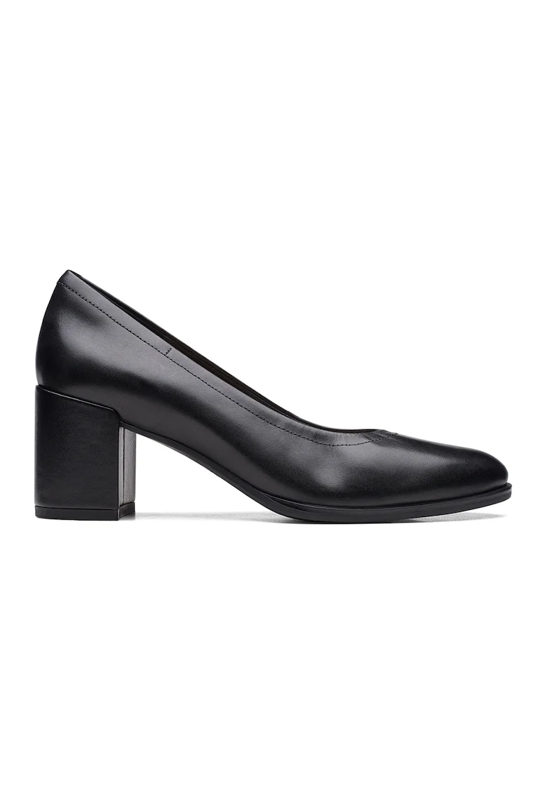 Pantofi de piele cu toc masiv Freva, Negru