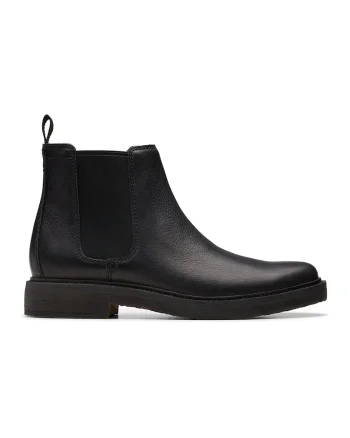 Ghete Chelsea de piele Clarkdale Easy, Negru stins