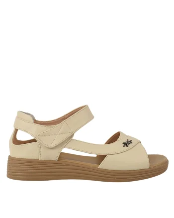 Sandale casual, dama,  50027 crem, piele naturala 50027, Crem