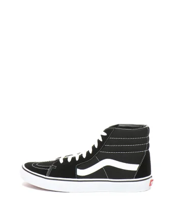 Tenisi mid-high cu insertii de piele intoarsa, Negru