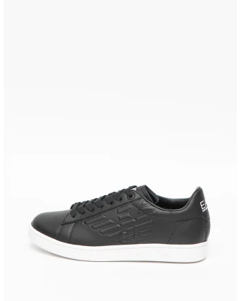 Pantofi sport de piele, cu logo in relief
