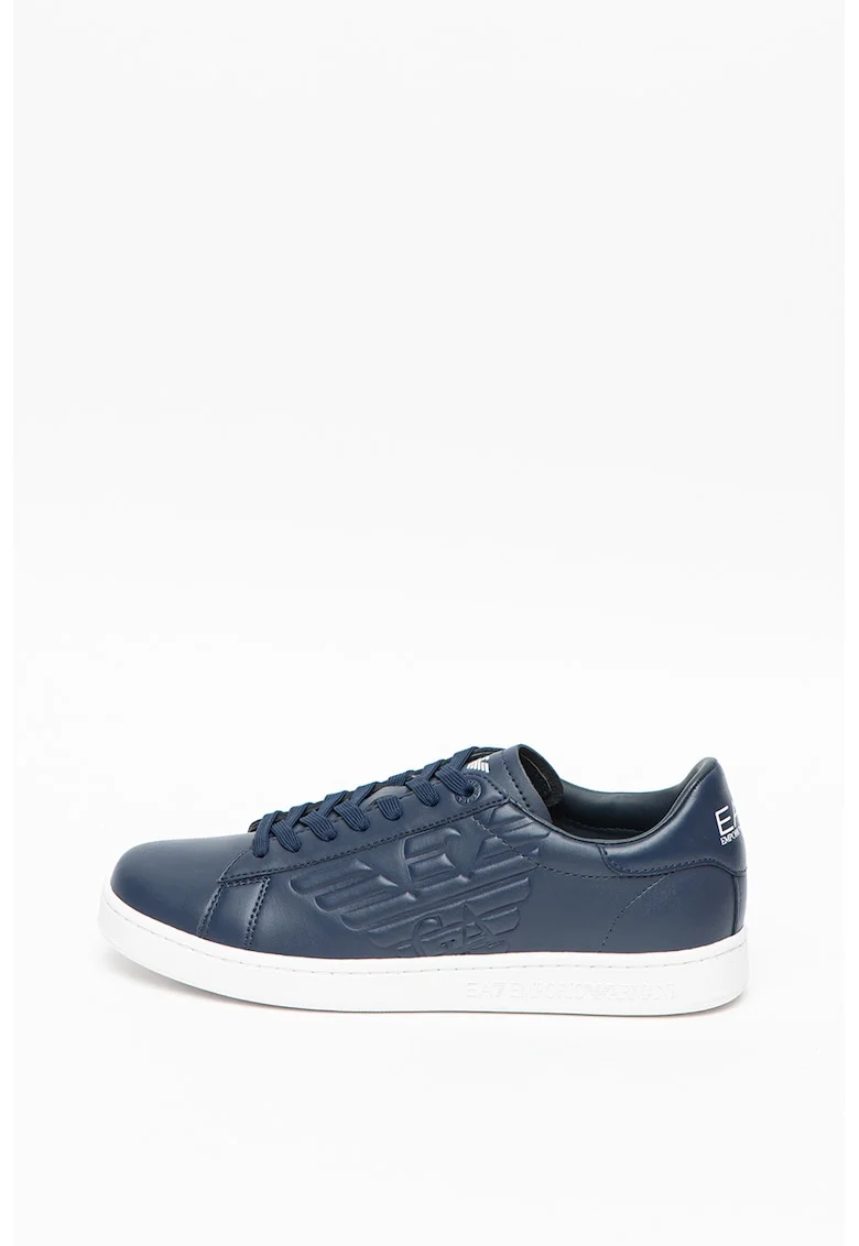 Pantofi sport de piele unisex, cu logo in relief
