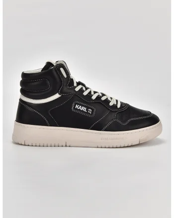 Pantofi sport mid-high de piele, Negru