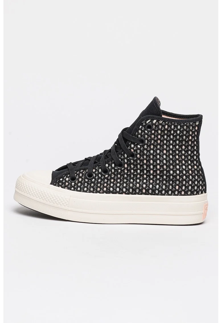 Tenisi high-cut Chuck Taylor All Star Lift, Alb/Negru/Roz pal