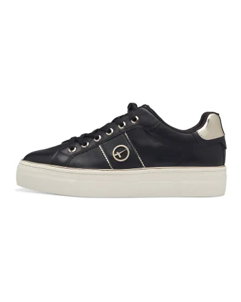 Pantofi sport flatform cu detalii de piele, Negru