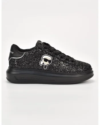 Pantofi sport cu garnituri de piele, Negru stins/Argintiu