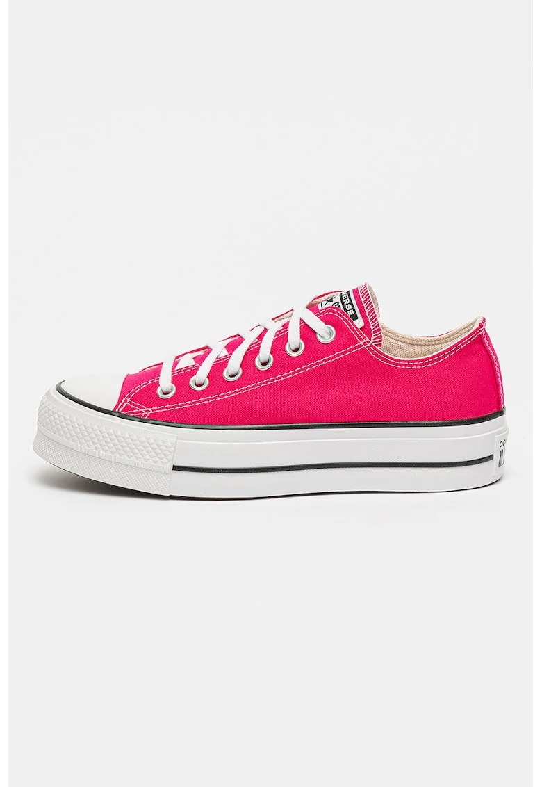 Tenisi low-cut din material textil, Fucsia