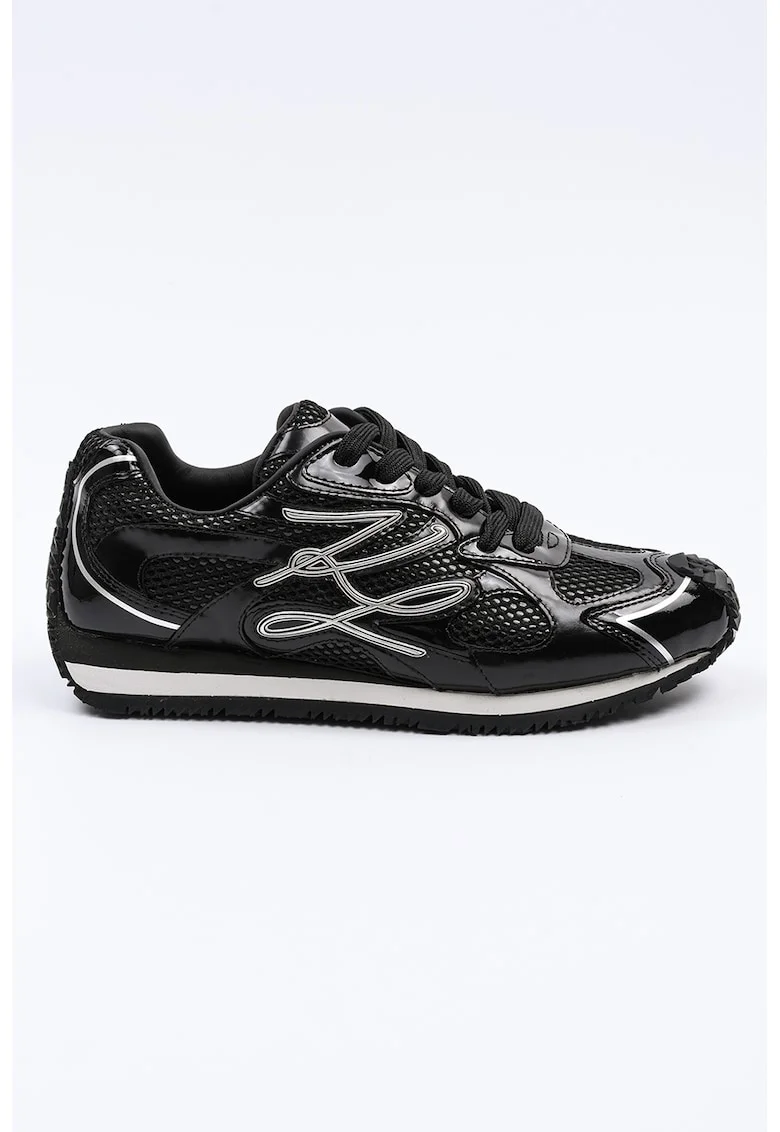 Pantofi sport cu detalii de piele, Negru