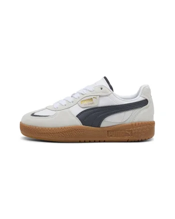 Pantofi sport Palermo de piele si piele intoarsa, Alb/Negru/Gri deschis