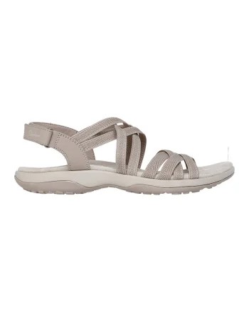 Sandale din material textil cu barete mutliple si velcro Raggae Slim-Summer Gateaway, Maro taupe deschis