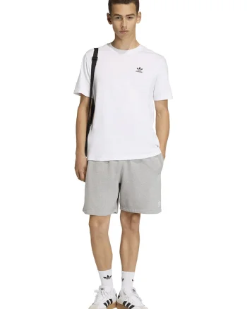 Pantaloni scurti cu talie elastica si buzunare laterale, Gri melange