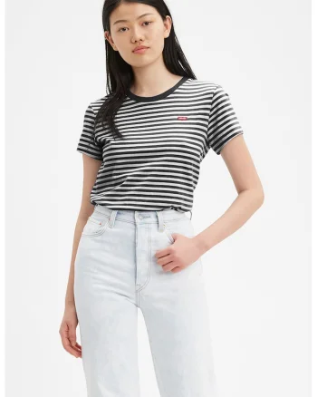 Tricou din bumbac cu decolteu la baza gatului