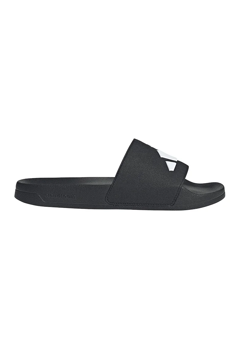 Papuci unisex cu logo Adilette, Negru/Alb optic