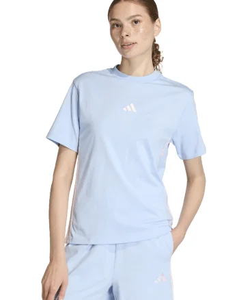 Tricou din bumbac cu decolteu la baza gatului, Albastru pastel/Roz pastel