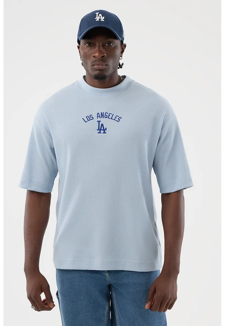 Tricou cu design text Waffle Box, Albastru pastel