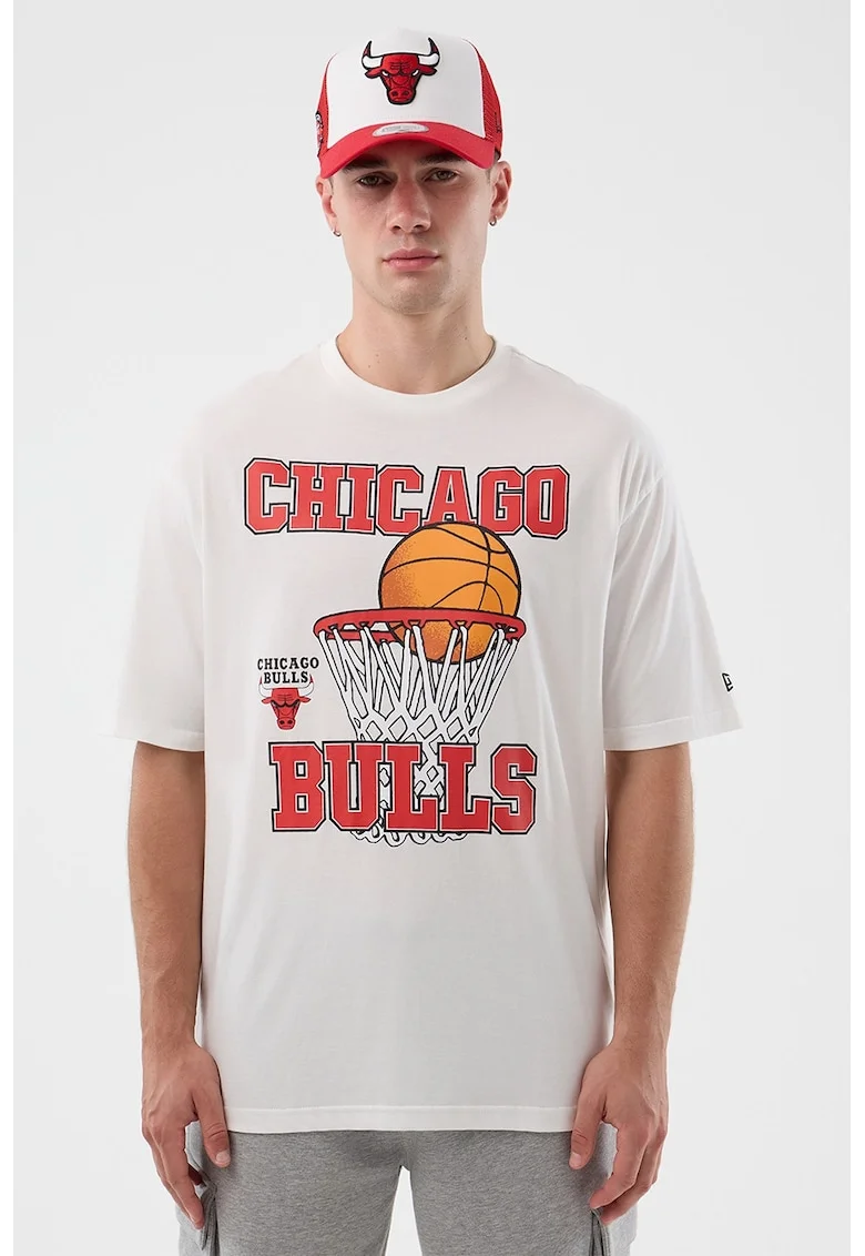 Tricou cu imprimeu graic NBA Chicago Bulls, Alb
