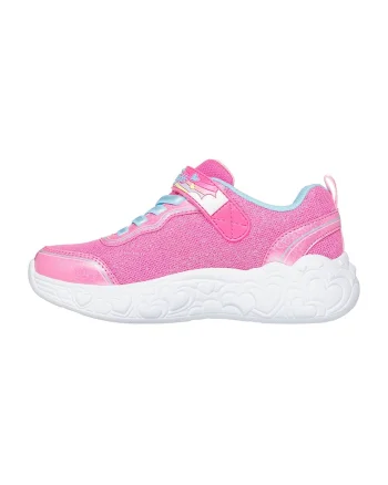 Pantofi sport cu model si lumini cu buton oprire-pornire, Roz