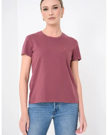 Tricou din bumbac cu decolteu la baza gatului