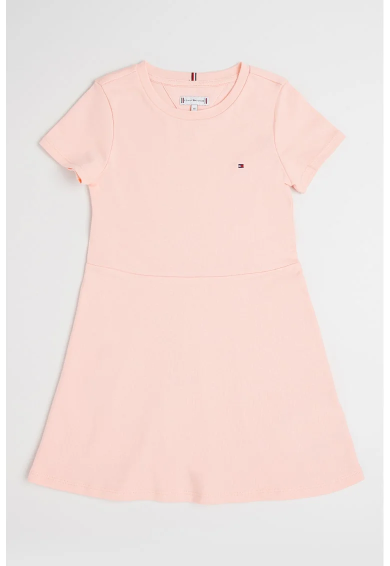 Rochie mini de bumbac, Roz deschis